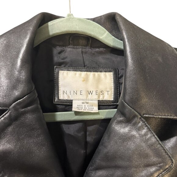 Nine West Black Leather Blazer Jacket | Size M - Picture 4 of 5